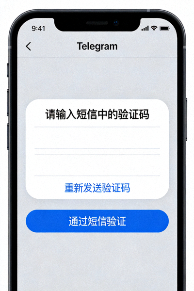 安卓版Telegram输入短信验证码的界面截图