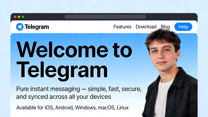 电报官网首页截图 - 展示Telegram官方网站界面