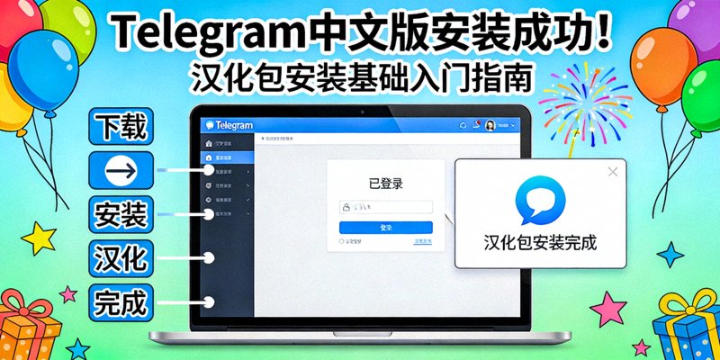 电报官网Telegram中文版下载及汉化包安装基础入门配图 - 成功安装庆祝画面