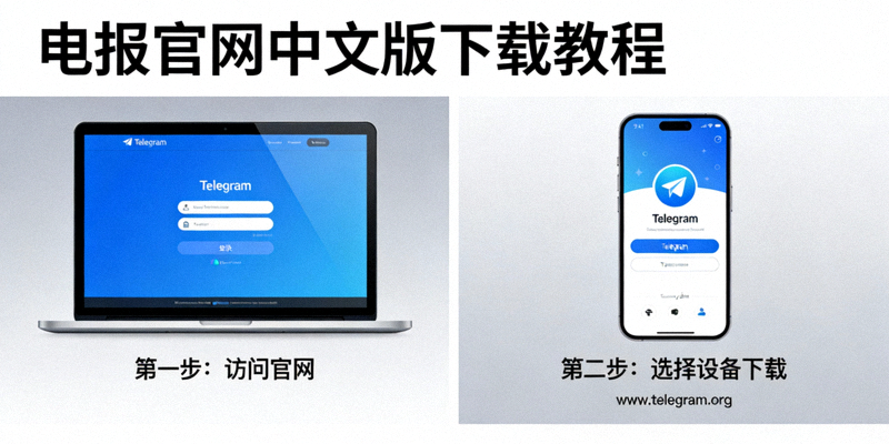 电报官网中文版下载教程配图 - 电脑和手机显示Telegram界面