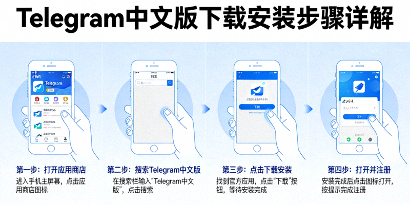 如何下载Telegram中文版步骤详解配图 - 展示下载和安装流程图