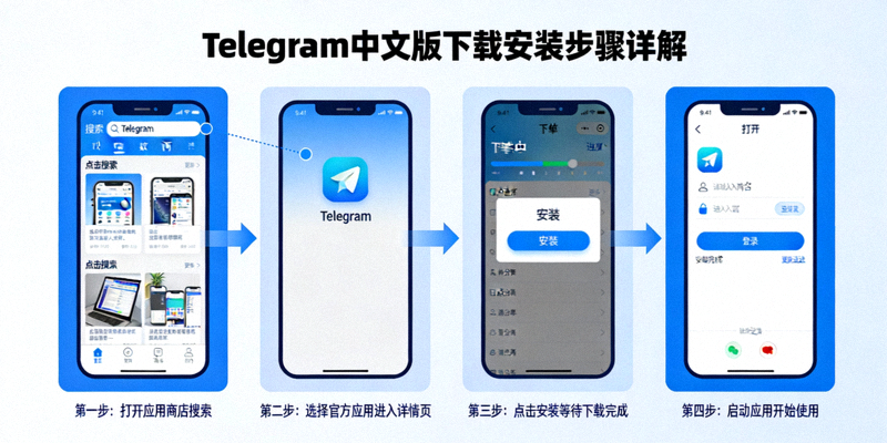 如何下载Telegram中文版步骤详解配图 - 展示下载和安装流程图
