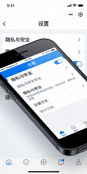 Telegram隐私与安全设置入口截图